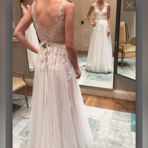 BHLDN Willowby Waters Reagan Lace and Tulle Wedding Gown - Blush - Picture 14 of 14